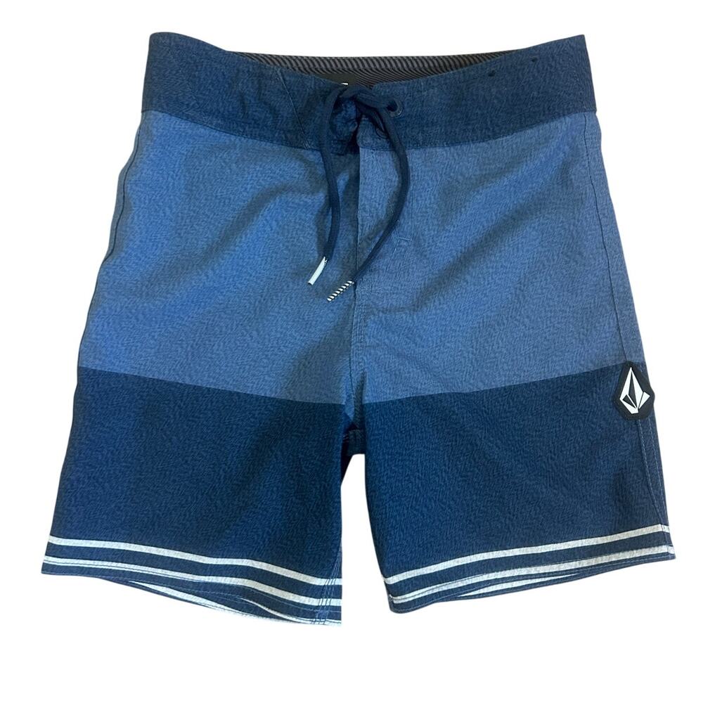 Volcom Boys Board Shorts – Size 5 – Blue Colorblock Swim Trunks